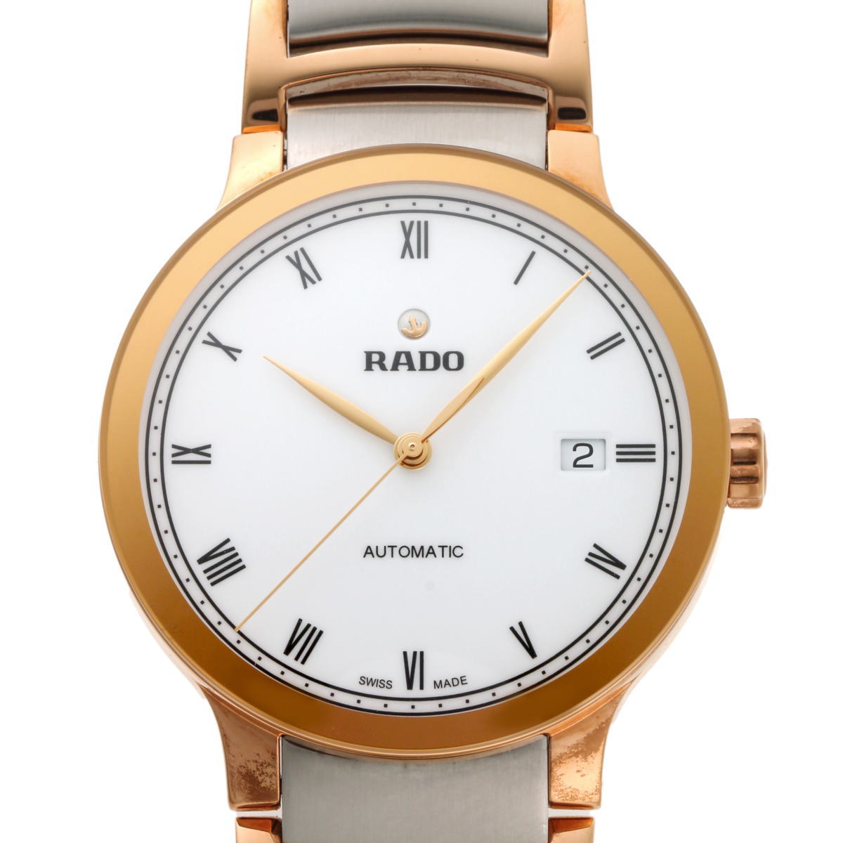 RADO ラドー セントリックス オートマチック R30036013 / 01.763.0036.3.001 ホワイト文字盤　SS / GP / TI 【中古】【時計】 2310303 腕時計-メンズ腕時計