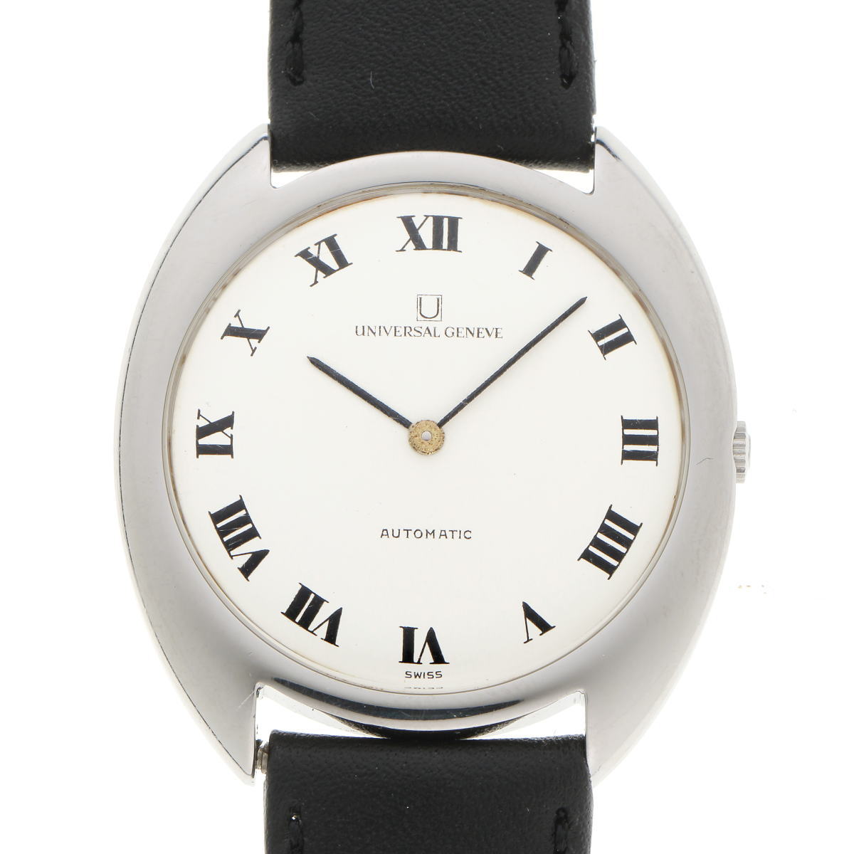 UNIVERSAL GENEVE ユニバーサルゲンフ ホワイトシャドウ 自動小銃 キロカロリー.2-66 866101 白いこと文字記号盤 SS 【中古】【時辰儀】 2410022