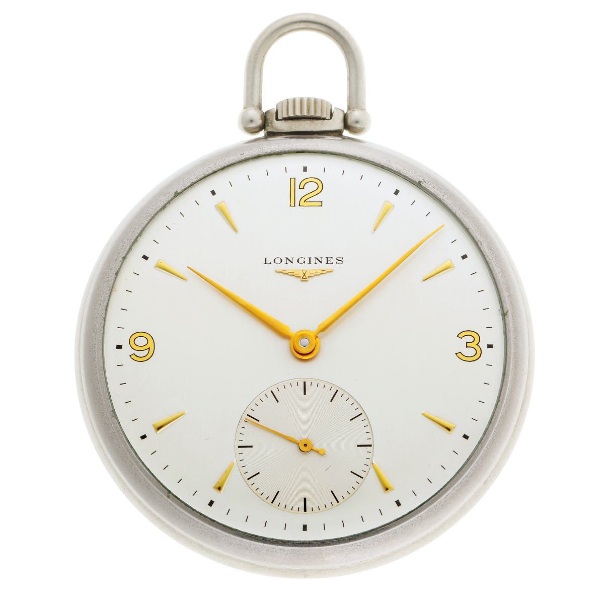 LONGINES ロンジン ポケットウォッチ スモールセコンド 手巻き Cal.37.9 シルバー文字盤　SS 【中古】【時計】 2410023｜ホーネットイトウ質店支店