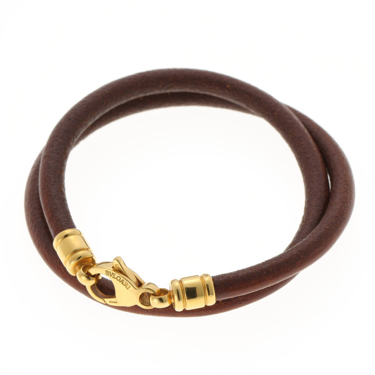 BVLGARI ブルガリ 5連 レザー チョーカー ネックレス ブレスレット 茶 BVLGARI ブルガリ 5連 レザー チョーカー ネックレス