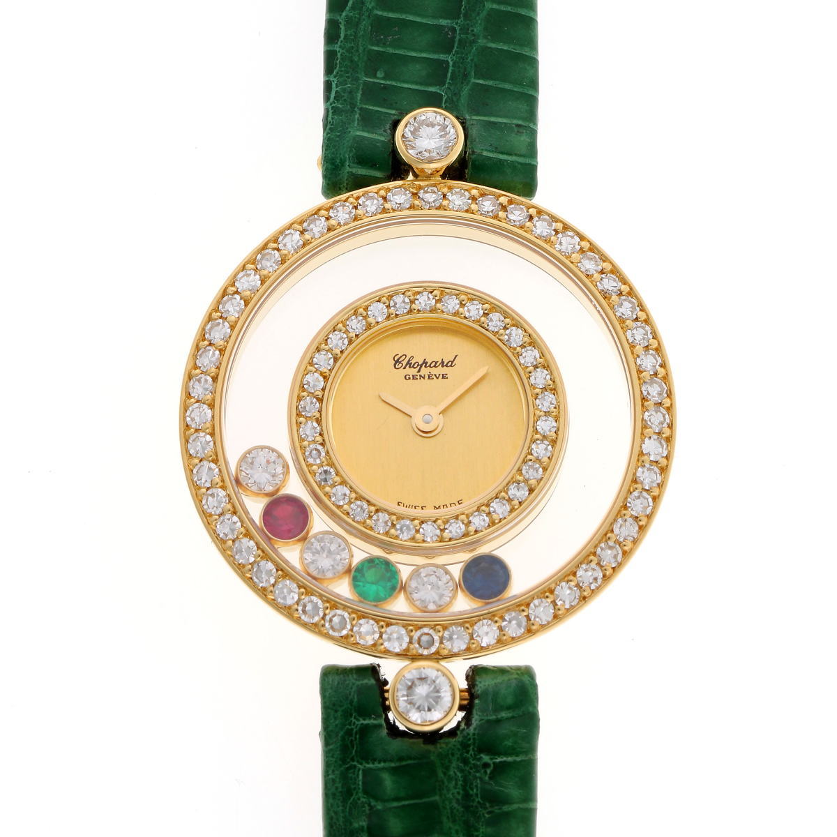 Chopard ショパール ハッピーダイヤモンド クォーツ 20/3957-24 ゴールド文字盤　750YG 【中古】【時計】 2410153
