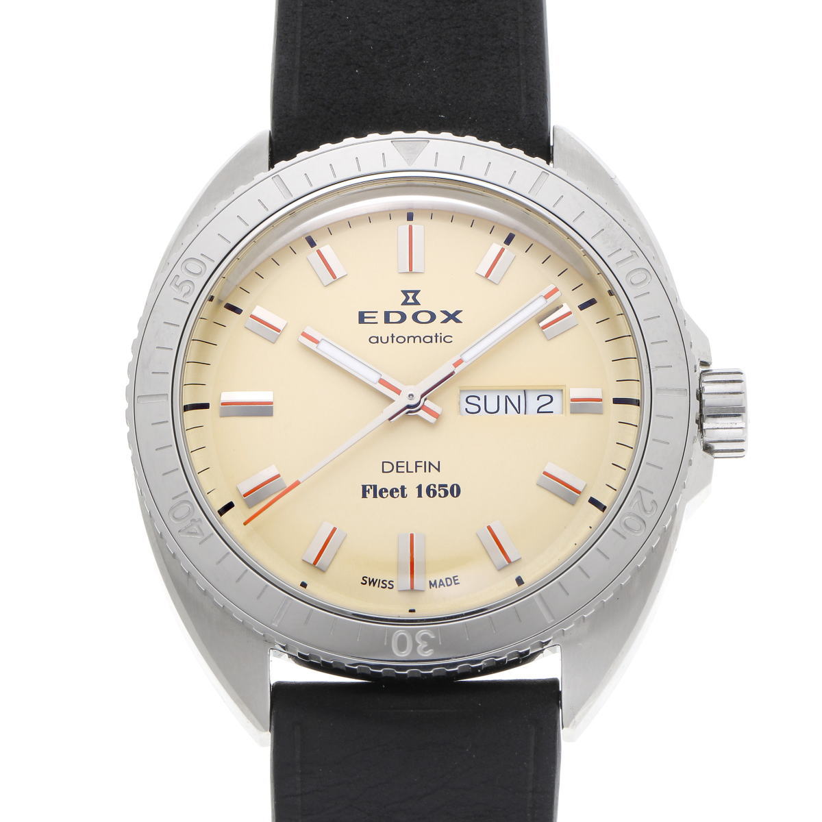 EDOX エドックス デルフィン フリート 1650 リミテッドエディション オートマチック 88004 ホワイト文字盤　SS 【中古】【時計】 2410164