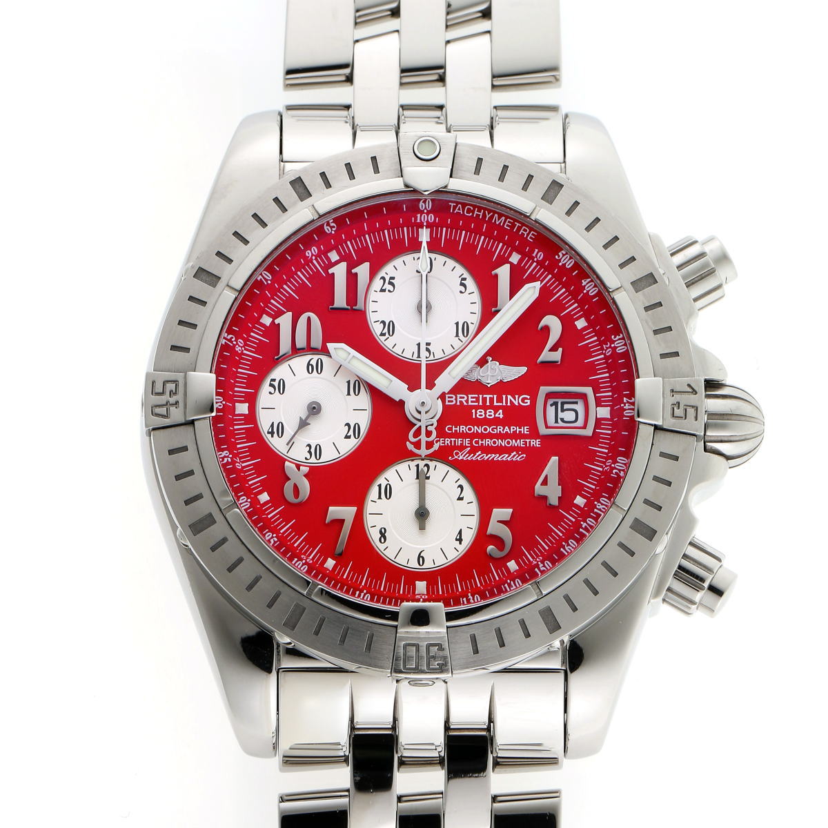BREITLING ブライトリング クロノマット エボリューション オートマチック A13356 レッド文字盤　SS 【中古】【時計】 2410250