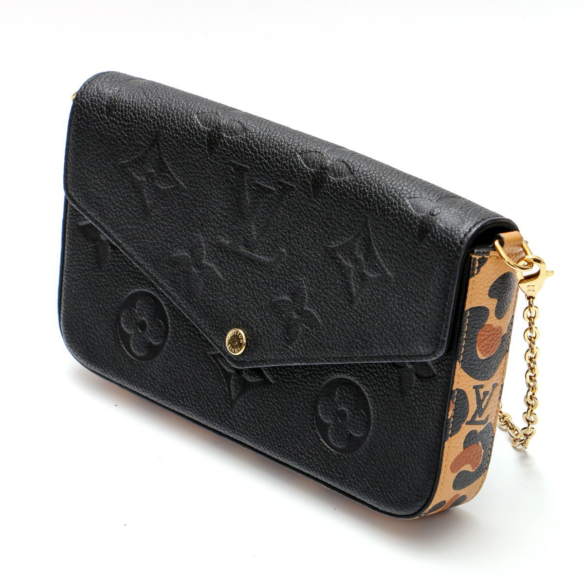 Louis Vuitton ルイヴィトン ポシェットフェリシー ワイルドアットハート 2WAY御徒面子 クラッチペダル チェーン店肩部 M80679 黒いこと モノグラム アン工業プラント 【中古】【御徒面子】 2400639