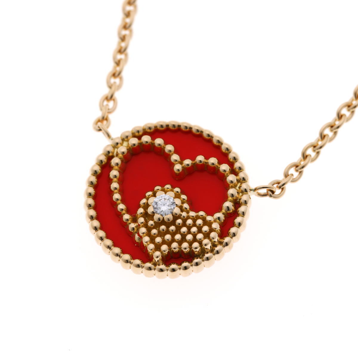Christian Dior クリスチャンディオール ローズ デ ヴァン クール ハート ダイヤ ネックレス イエローゴールド 750YG 【中古】【ジュエリー】 2510012