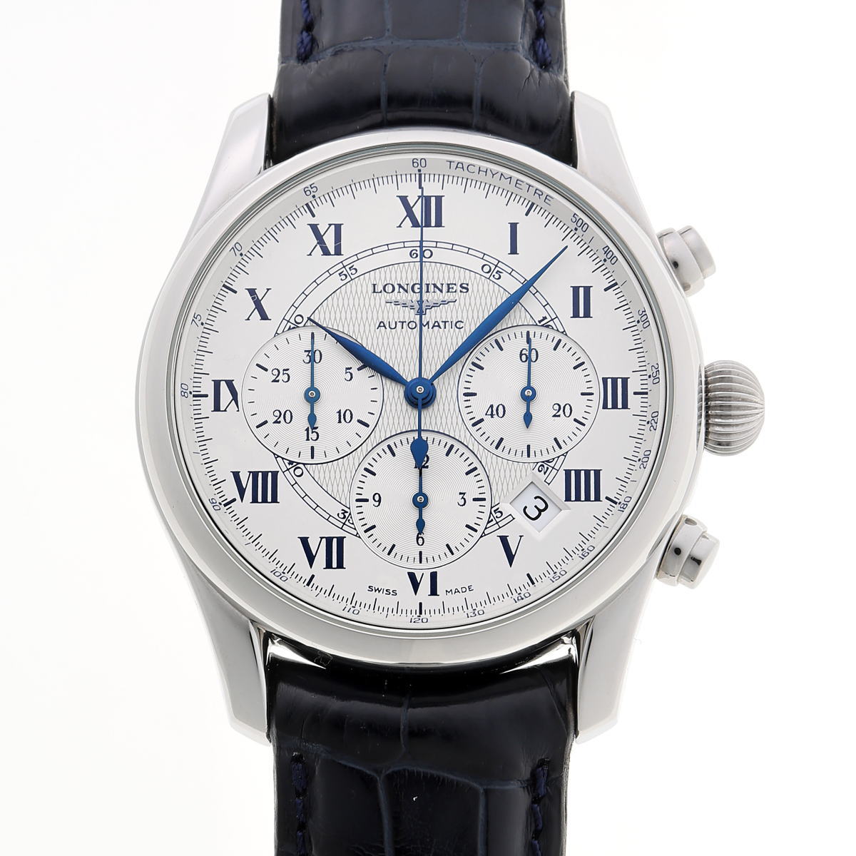 LONGINES ロンジン ウィームス クロノグラフ 自動小銃 L2.622.4 しろがね色文字記号盤 SS 【中古】【時辰儀】 2510170