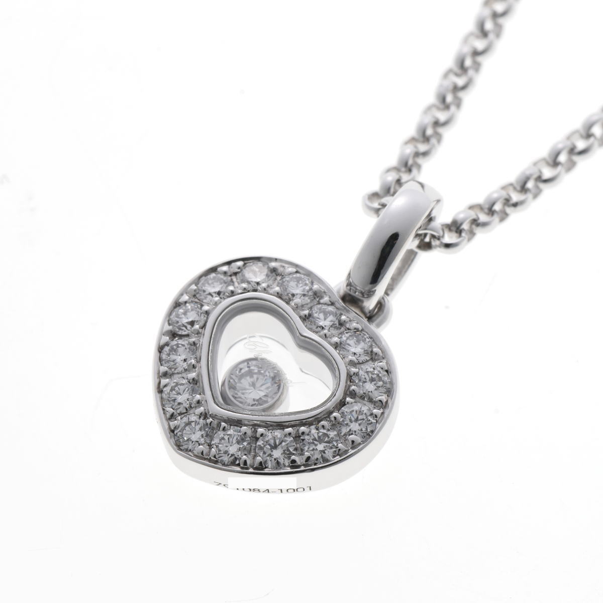 Chopard ショパール ハッピーダイヤモンド ハート ネックレス 79/1084-1001 ホワイトゴールド 750WG 【中古】【ジュエリー】 2510206|ホーネットイトウ質店支店