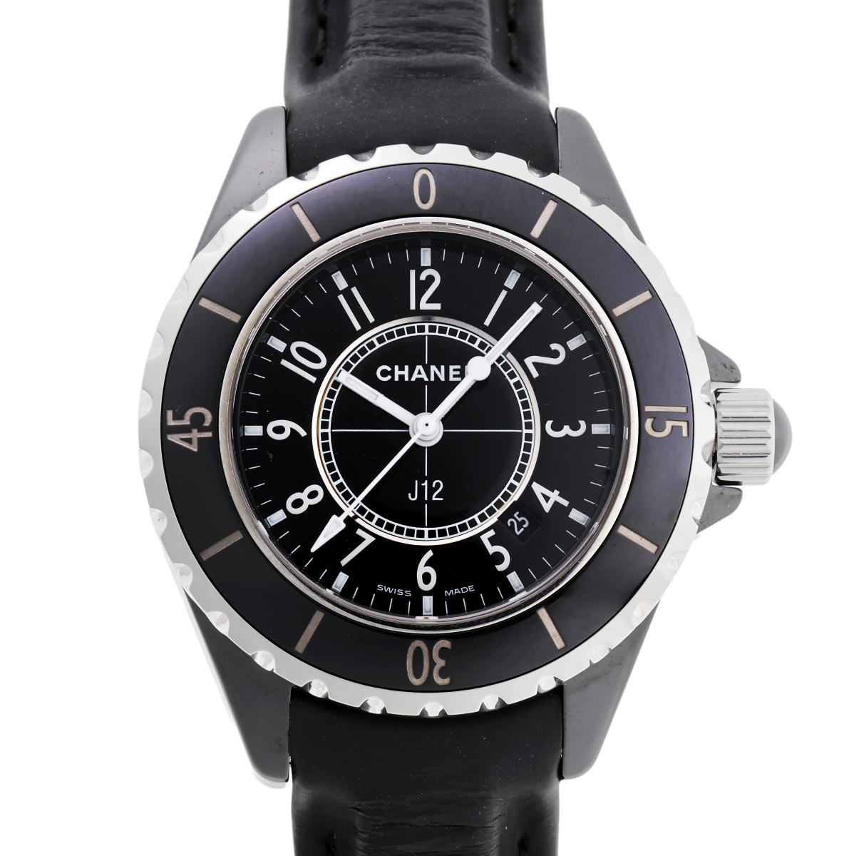 CHANEL シャネル J12 黒いこと陶器 33粍 石英 H0680 黒いこと文字記号盤 CE / SS 【中古】【時辰儀】 2510213