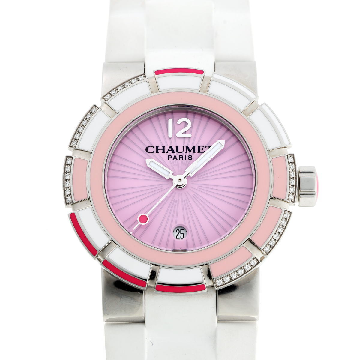 CHAUMET ショーメ クラスワン ダイヤ　ウォッチ クォーツ W1722P-20P ピンク文字盤　SS 【中古】【時計】 2510242