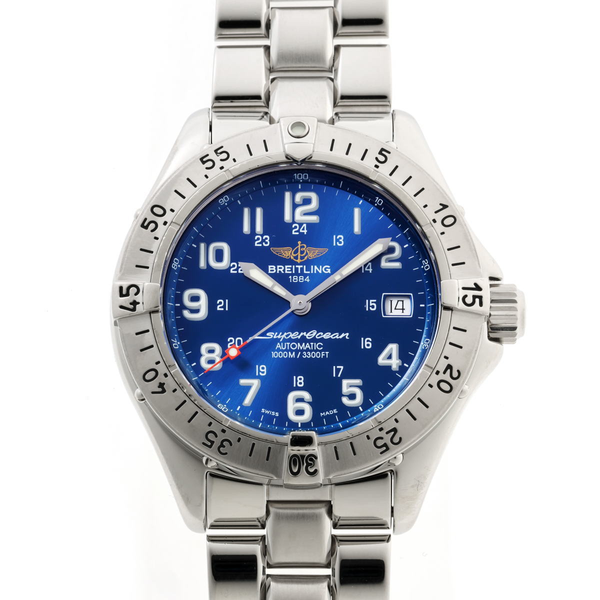 BREITLING ブライトリング 百貨店綿津見 自動小銃 A17340 青色文字記号盤 SS 【中古】【時辰儀】 2510249