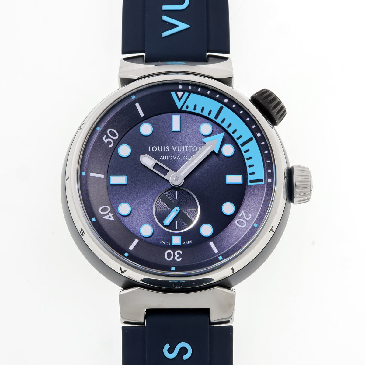 Louis Vuitton ルイヴィトン タンブール ストリートダイバー オートマチック QA121Z ブルー文字盤 SS 【中古】【時計】 2510281|ホーネットイトウ質店支店