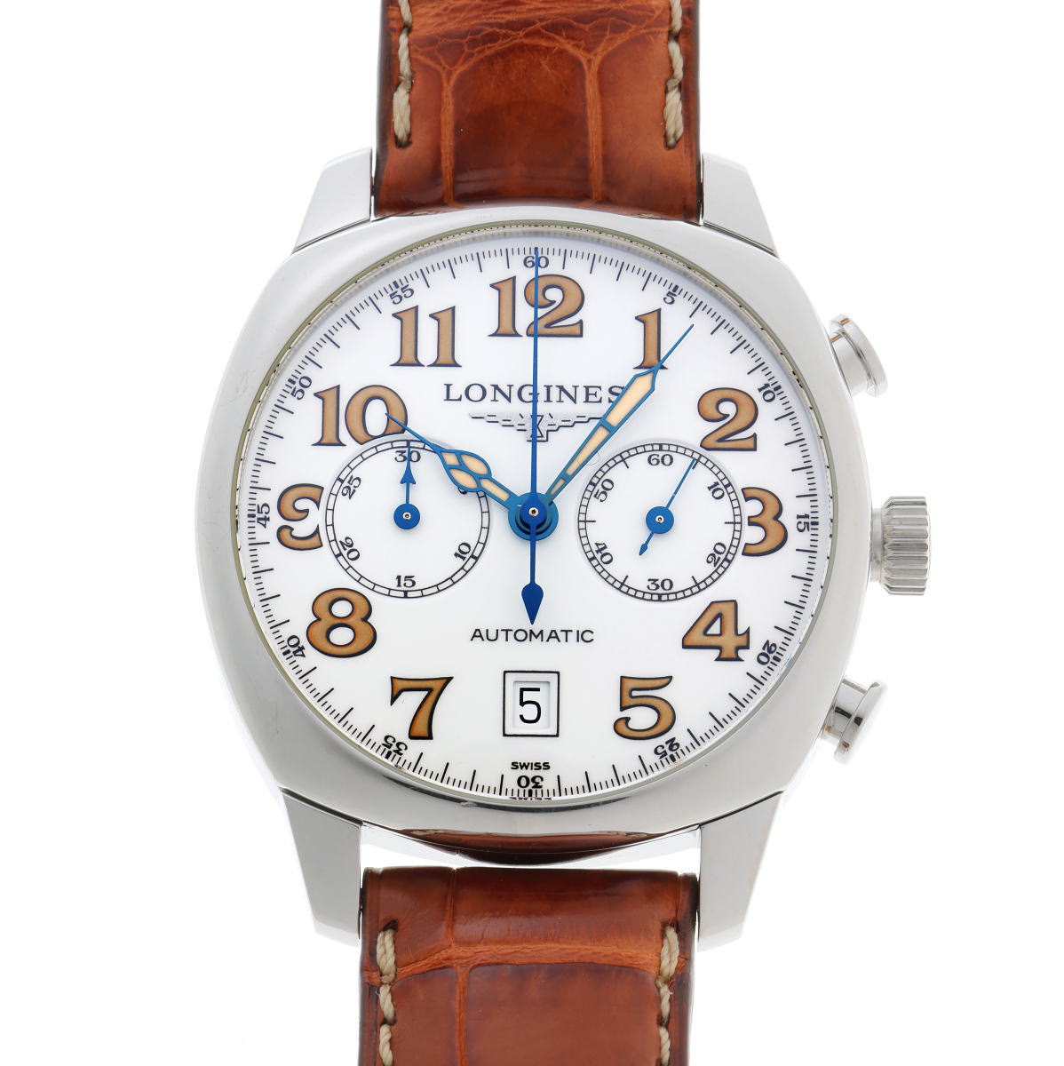 LONGINES ロンジン 肝ったま クロノグラフ 自動小銃 キロカロリー.L651.3 L2.705.4 白いこと文字記号盤 SS 【中古】【時辰儀】 2610029