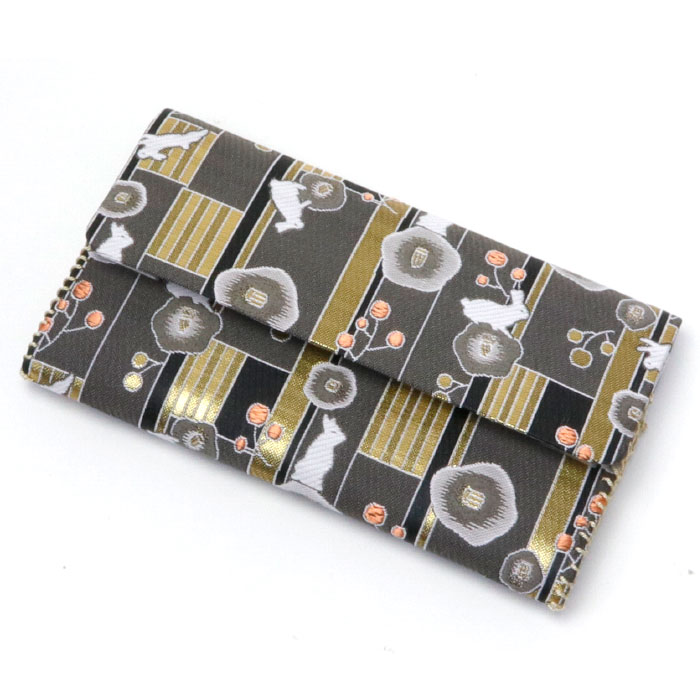 楽天市場】茶道具 懐紙入れ 帛紗ばさみ 交織 草花文 水色(白糸