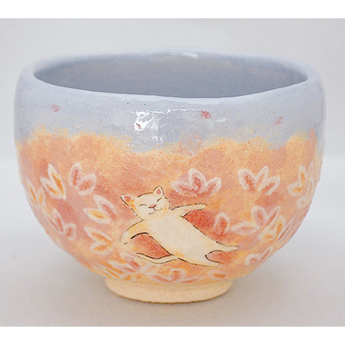 【茶道具】夢みる猫茶・陵 吉村楽入 作