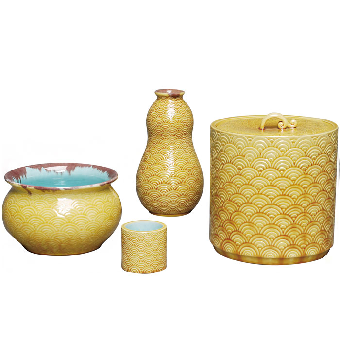 楽天市場】皆具 紺紫交趾 菊唐草 谷口菁嵐作（桐箱） : 茶道具商 左座園