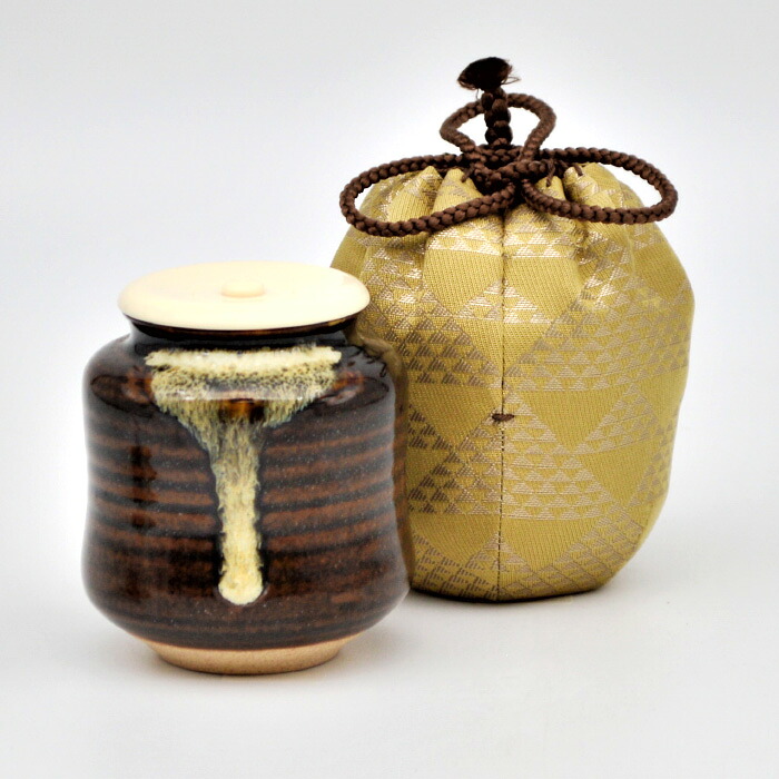【茶道具】茶入 中興名物 翁手 陶若窯作 ラクト蓋 桐箱入り｜茶道具・抹茶・八女茶の芳香園