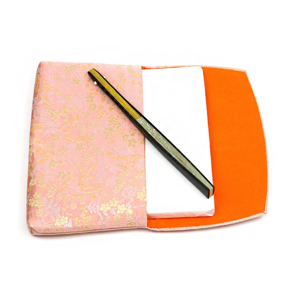 草花文緞子 学校茶道 茶道具 裏千家 土田友湖の作品です 帛紗ばさみ 懐紙入れ 茶杓 帛紗ばさみ 土田友湖作 茶道具 抹茶 八女茶の芳香園千家十職の袋師 大寸