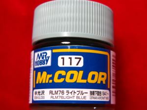 【楽天市場】Mr.カラー （117） RLM76 ライトブルー 独機下面色 1941～ 半光沢 [油性塗料] GSIクレオス：ホビーショップ ...