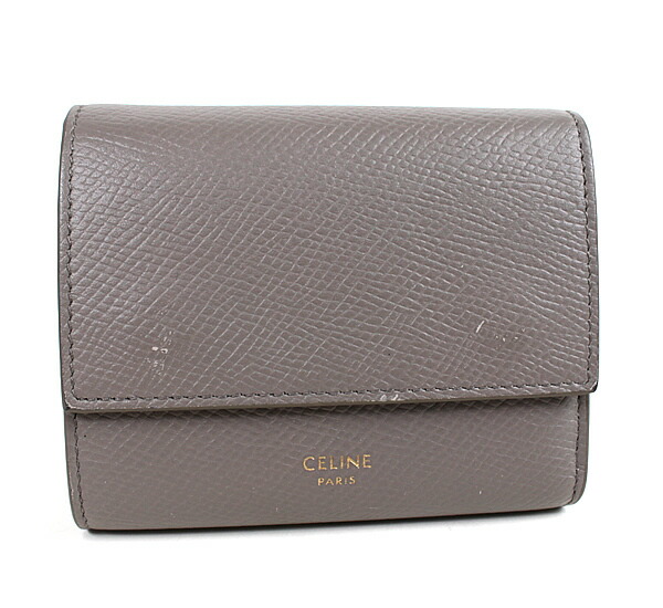 楽天市場】セリーヌ 三つ折り財布 ミニ財布 グレージュ CELINE r402