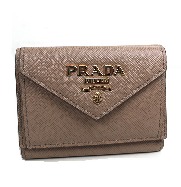楽天市場】PRADA プラダ 小銭入れ付き3つ折り財布メタルロゴ 三つ折り