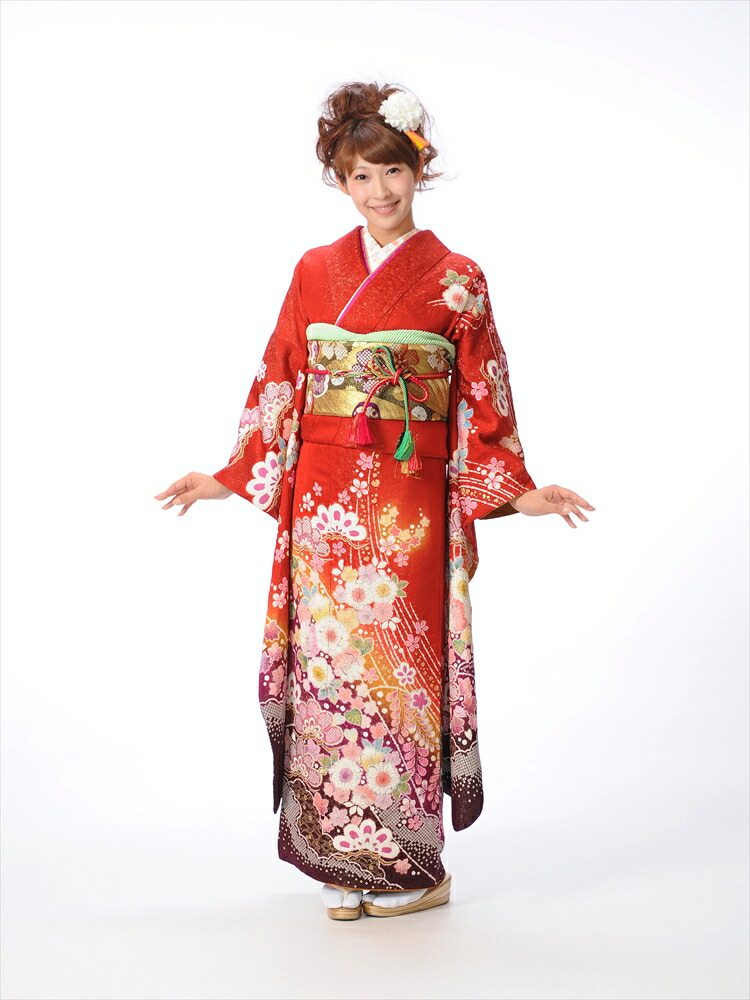振袖 レンタル 振袖フルセットレンタル(2月~12月上旬)8AC62 レンタル着物 着物レンタル 結婚式 結納 卒業式 お茶席 貸衣装 振袖レンタル 赤地 辻ヶ花 153cm~165cm位まで 足袋プレゼント 振り袖 レンタル