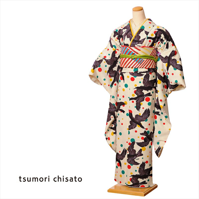 楽天市場 レンタル 振袖 レンタル フルセット 2月 12月上旬 岡重 コンテスト 卒業式 結婚式 ゲスト レトロ アンティーク カラフルドット 八咫烏 150cm 168cm位まで 足袋 肌着プレゼント 往復送料無料 8acb78 宅配レンタル衣裳アイビス