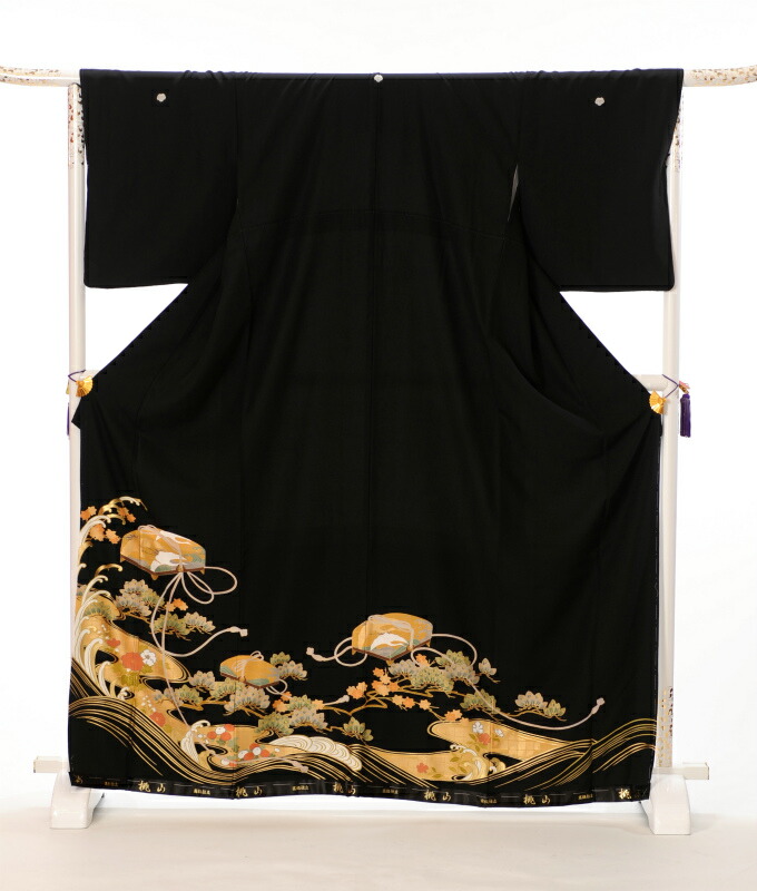 【賃貸】 留袖賃貸 留袖 賃貸 御召しもの賃貸 賃貸御召しもの 黒留袖 フルセット 149糎～170糎位まで 足袋差し上げ物 8AA12 留め袖 賃貸