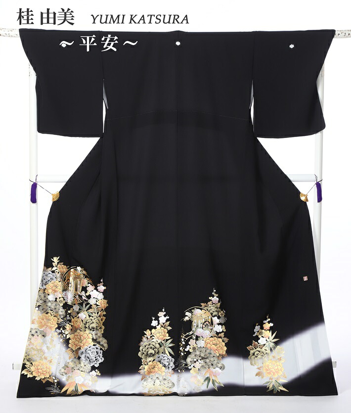 【レンタル】 桂由美 YUMI KATSURA 留袖レンタル 留袖 レンタル 着物レンタル レンタル着物 黒留袖レンタルフルセット 8AA263 結婚式 江戸妻 披露宴 平安 五ツ紋 母親 160cm～175cm位まで トールサイズ 背の高い方向き 留め袖 レンタル｜宅配レンタル衣裳アイビス