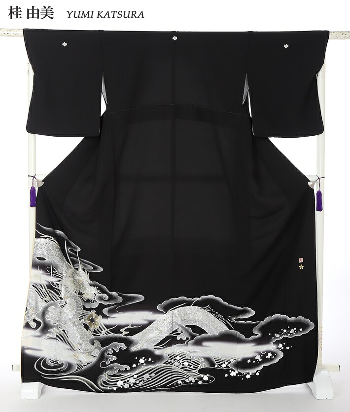 【レンタル】 桂由美 YUMI KATSURA 留袖レンタル 留袖 レンタル 着物レンタル レンタル着物 黒留袖レンタルフルセット 8AA297 結婚式 江戸妻 雲龍 銀 特撰 母親 150cm～170cm位まで 留め袖 レンタル 母 叔母 伯母 姉 妹 衣裳 着物レンタル