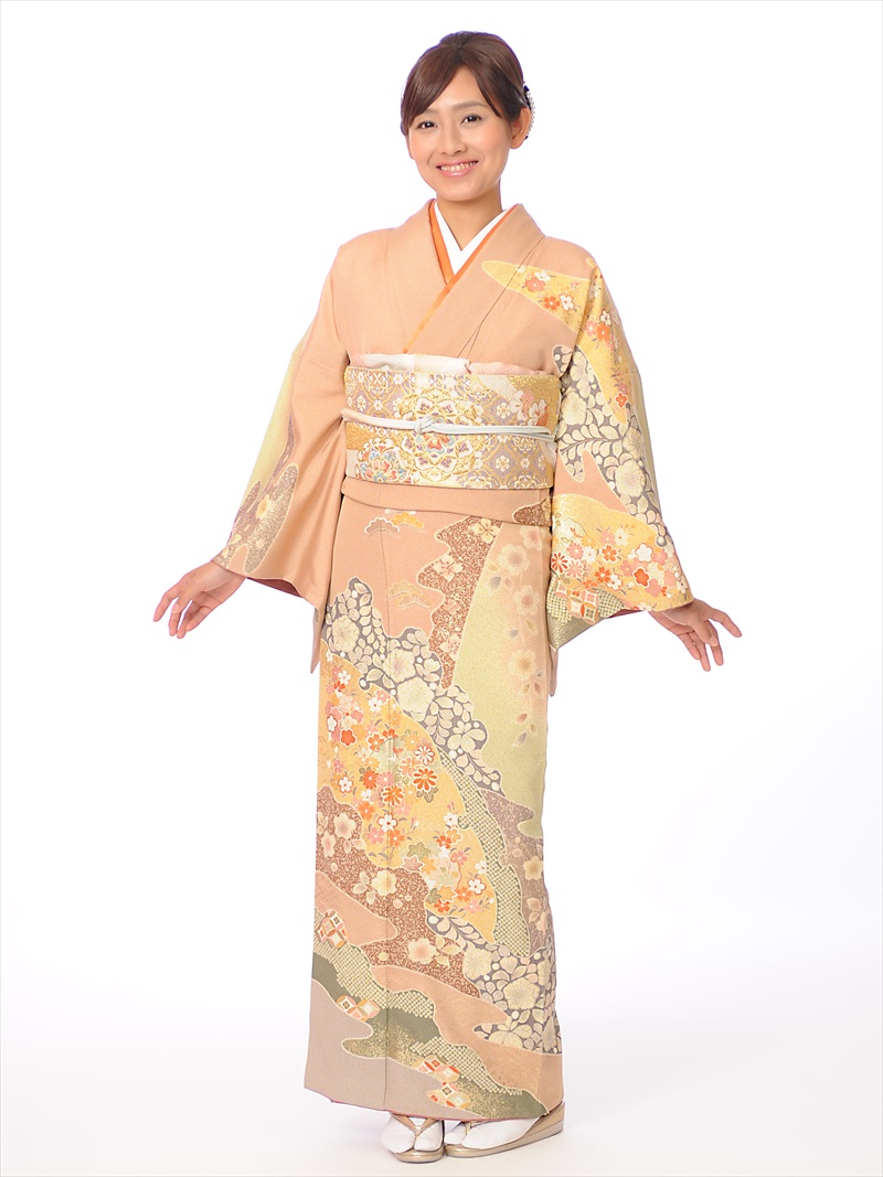 訪問着　フルセット　わらべ　翔けるわらべ　着物　付け下げ　I4 黒留袖〔愛しい童（わらべ）柄 〕｜着物レンタルあき (来店着付け無料