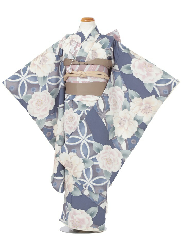 【賃借】七五三賃借 お召しもの 花わらべ 七歳御嬢さん七五三 AP7166 ブランド名お召しもの 御姉さん七五三 賃借七五三 753賃借 くすみ青色 七宝 名取り草 れんたる ７歳 七歳 7歳御姉さん 往復貨物輸送無料