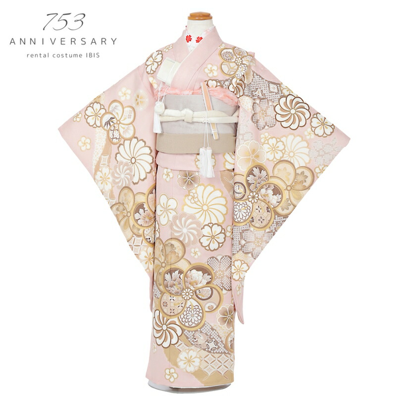 【賃借】七五三賃借 七歳御嬢さん七五三AP7196 七五三お召しもの 御姉さん七五三 賃借七五三  753賃借  くすみサクラ色 レトロ  七五三 れんたる ７歳  七歳  7歳御姉さん 往復貨物輸送無料
