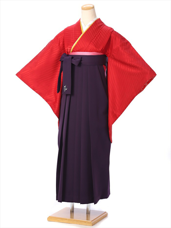 【レンタル】 卒業式 袴 レンタル セット(AG94)大人 女 レディース 袴セット 着物レンタル ハカマ はかま rental 赤 紫袴 2尺袖 着物 フルセット 対応身長158～163cm 足袋プレゼント 往復送料無料