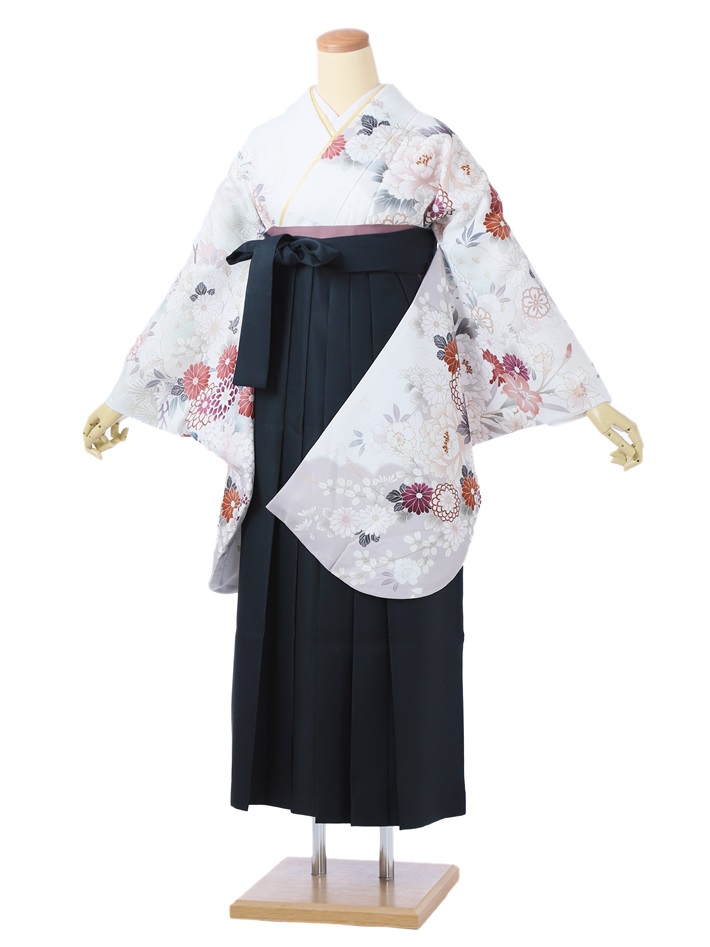 【レンタル】 卒業式 袴 レンタル セット(AG250)大人 女 レディース 袴セット 着物レンタル ハカマ はかま rental 白絵羽古典 濃い緑袴 二尺袖 着物 フルセット レンタル 対応身長153~158cm 足袋プレゼント 往復送料無料