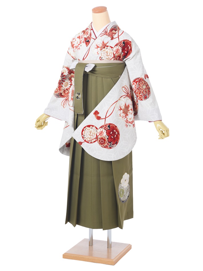 【レンタル】 卒業式 袴 レンタル セット ジャパンスタイル (AG290)大人 女 レディース 袴セット 着物レンタル ハカマ はかま ハカマ 花丸紋 刺繍袴 二尺袖 着物 フルセット レンタル着物 対応身長153~158cm 足袋プレゼント 往復送料無料