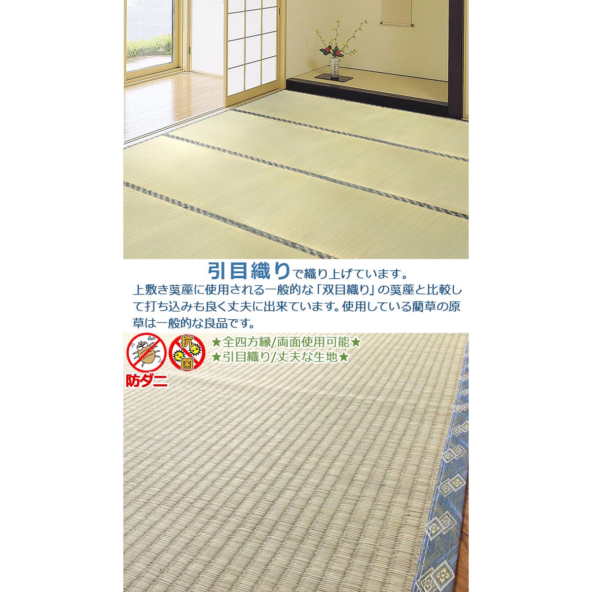 い草 ござ い草上敷き 8畳 本間 引目織りf 3 3cm 防ダニ 抗菌 消臭 カーペット 6サイズ規格 本州 四国は送料無料 アイコン 夏用 夏 Onpointchiro Com