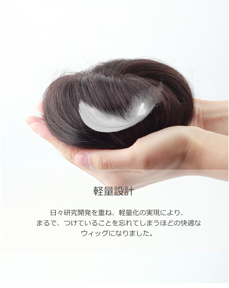 前髪ウィッグの重さ画像_BBHAD710