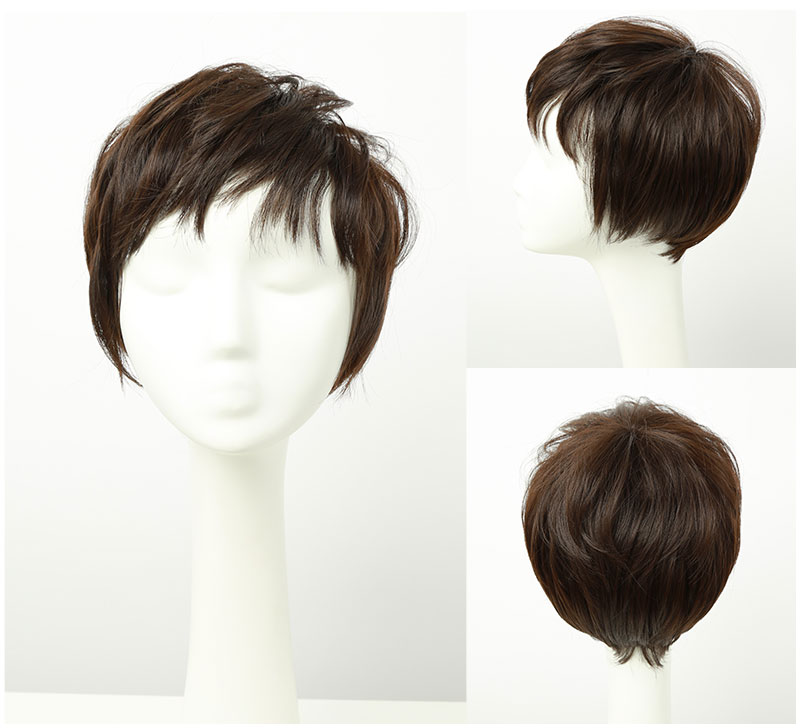 人毛女性用ウィッグのモデル画像iu7162xh