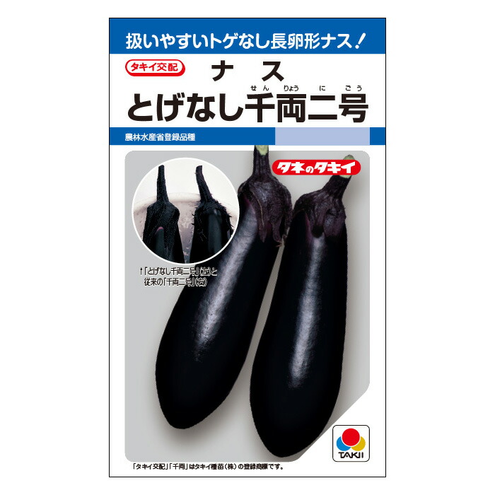 タキイ種苗 ナス 種 とげなし千両2号 1000粒