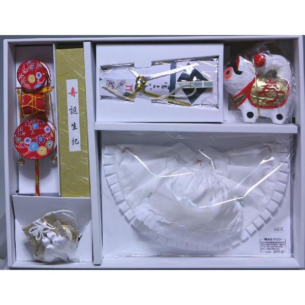 正絹　男子祝着（うぶぎ）用帽子・あご掛け　でんでん太鼓セット｜今川屋呉服店
