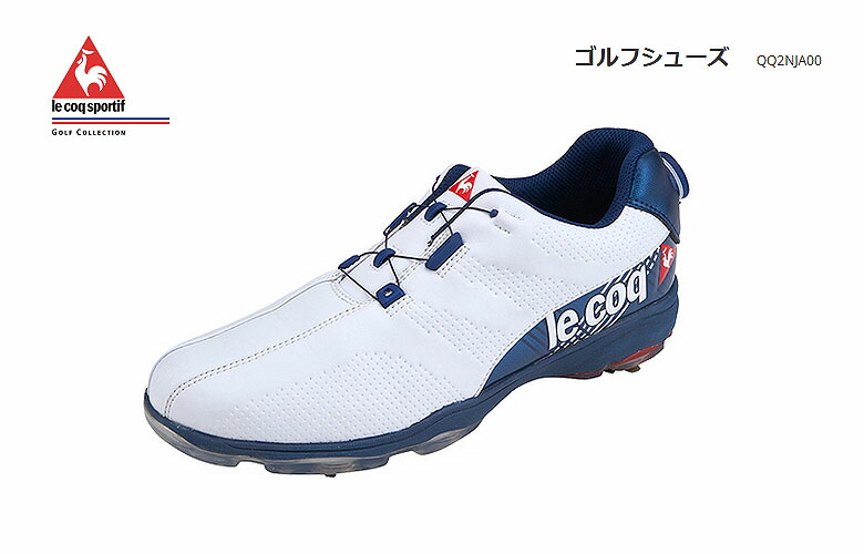 ルコック ダイヤル式スパイクシューズ Qq2nja00 日本代理店モデル ゴルフシューズle Coq Sportif 19年モデル Qq2nja00 防水 軽量 Whbl ホワイト ブルー のおすすめ キテミヨ Kitemiyo