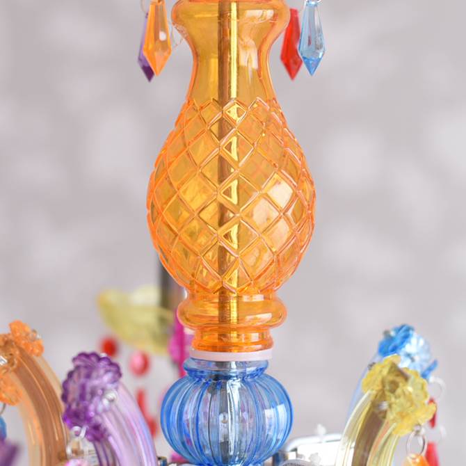 シャンデリア LED電球付き 5灯 カラフル 簡単取り付け シーリング付き