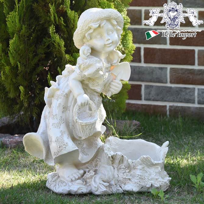 在庫処分特価 ガーデニング ガーデンオーナメント 置物 オブジェ インテリア アンティーク ヨーロピアン 女神 雑貨 樹脂 スタンディングガールd 水がめ 待望の再販 Www Teamlabs Es