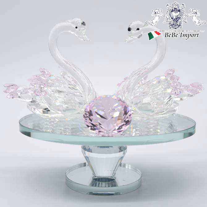 楽天市場】白鳥 ペアスワン オブジェ ツイン ダイヤモンド スワン