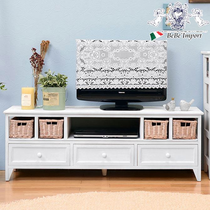 ロココ テレビボード ローキャビネット 白家具 ローボード ハンドペイント ロココ テレビボード ローキャビネット 白家具 ローボード ハンドペイント