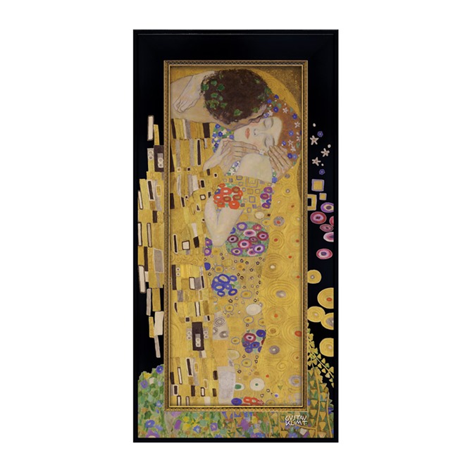 【決算★クーポンで1,210円OFF】 名画 額 絵画 額縁 ビッグアート クリムト 「 ザ・キス 」 名画Lシリーズ