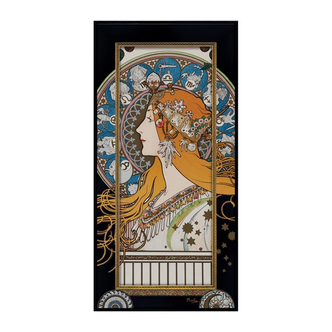 【決算★クーポンで1,210円OFF】 名画 額 絵画 額縁 ビッグアート ミュシャ 「 ゾディアック 」 名画Lシリーズ 9,317円