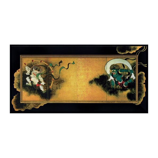 【決算★クーポンで1,210円OFF】 名画 額 絵画 額縁 ビッグアート 尾形光琳 「 風神雷神 」 名画Lシリーズ
