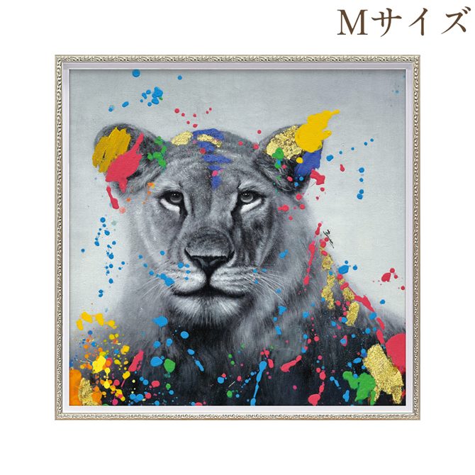 《9％OFFクーポン！5/3まで》 絵画 ハンドペイント アートパネル キャンバス 虎 オイル ペイント アート 幅63cm ロバストウーマン オシャレ 花 クラシカル モダン