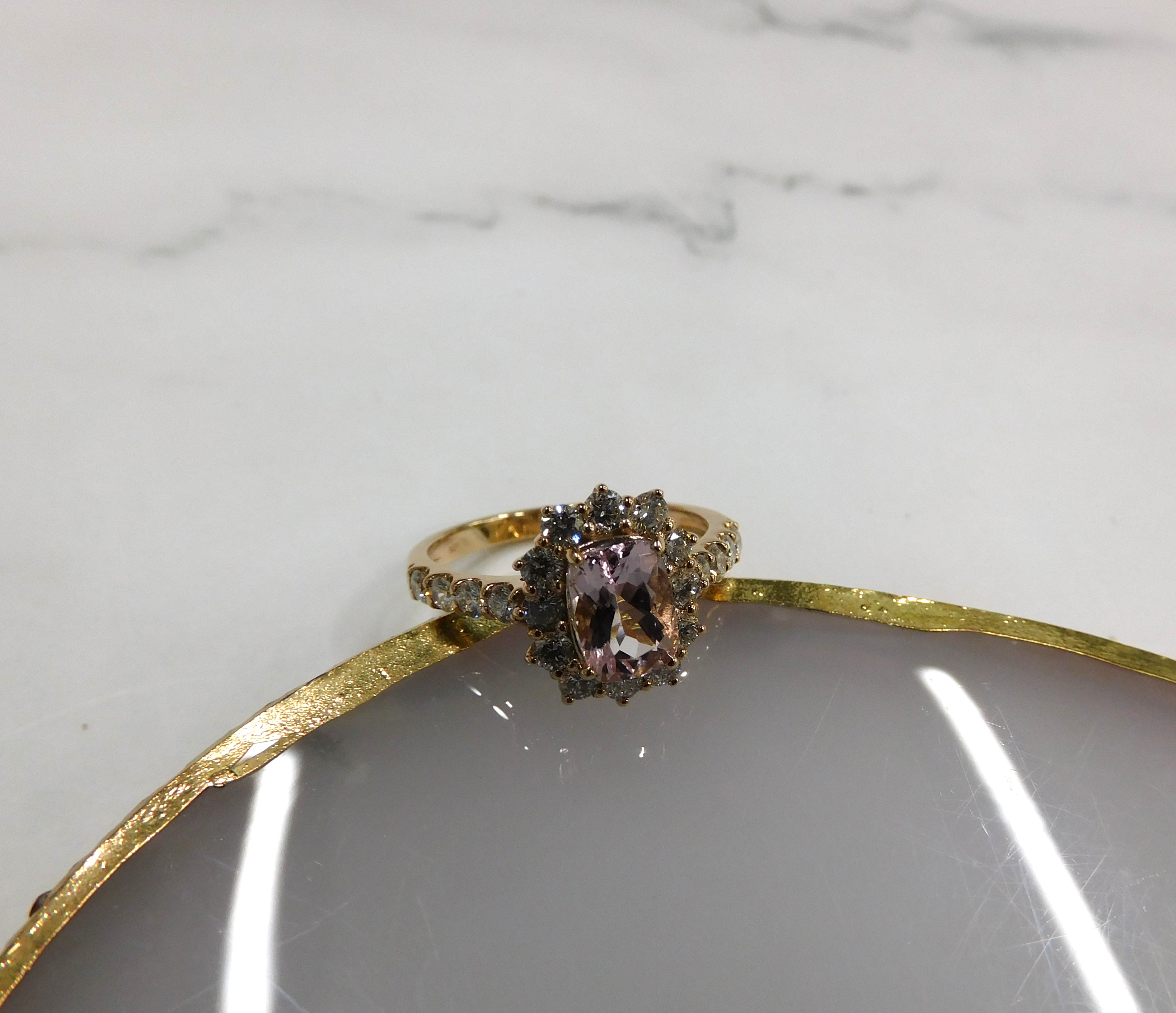 【0.74ct】K18　ダイヤモンドリング　モルガナイト　 ピンクゴールド【送料無料】